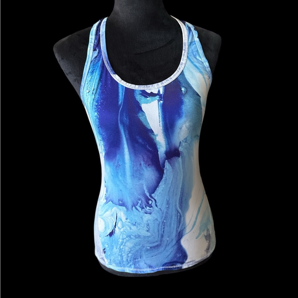 Athleta Blue Marble Racerback Tank Top NWOT